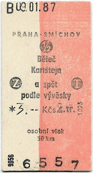 Praha-Smíchov - Běleč, Karlštejn (⇆)(½)