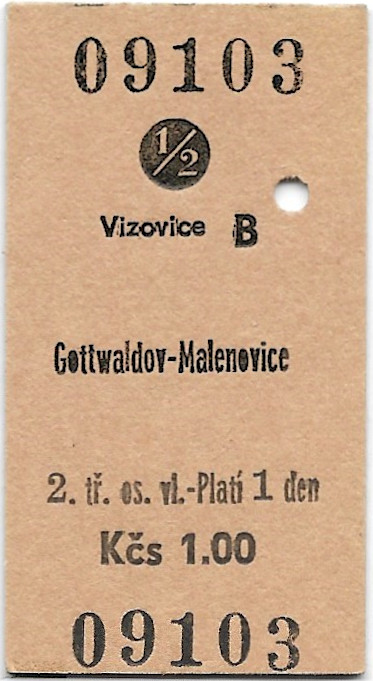 Vizovice - Gottwaldov-Malenovice (½)