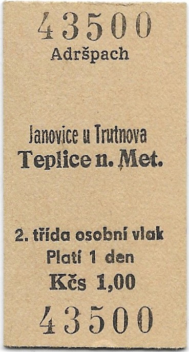 Adršpach - Janovice u Trutnova, Teplice nad Metují